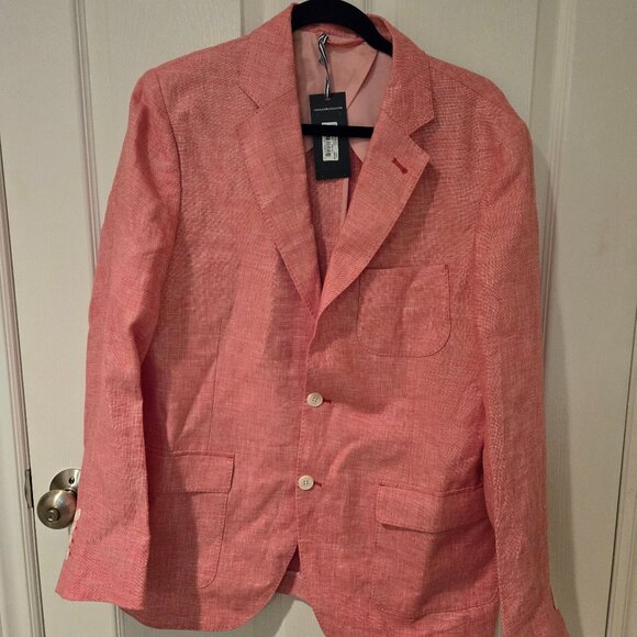 NWT Vineyard Vines Linen Blazer Jacket Jetty Red 40R - Picture 1 of 5